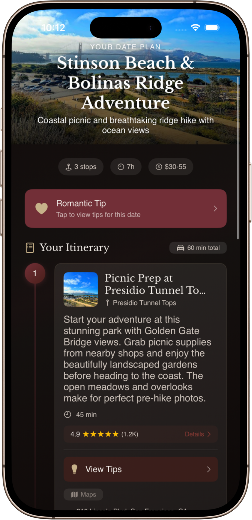 Dately date plan itinerary